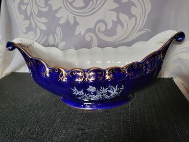 Ostali antikviteti: Cinija za voce Apro porcelan,kobalt,pozlata iz 70ih. Cinija perfektno — 1