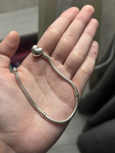 женские серебряные браслеты: Pandora tərzində gümüş qolbaq - Material: gümüş rəngli metal, çevik