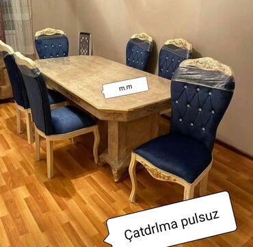 Masa və oturacaq dəstləri: Qonaq otağı üçün, Yeni, Açılmayan, Dördbucaq masa, 6 stul -da lalafo.az — 7 Masa və oturacaq dəstləri: Qonaq otağı üçün, Yeni, Açılmayan, Dördbucaq masa, 6 stul — 7