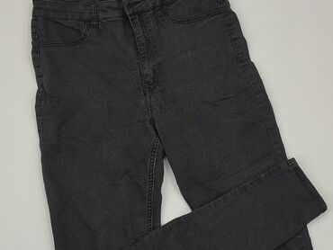 czarne spódnice jeansowe z przetarciami: Jeansy, H&M, L, stan - Dobry