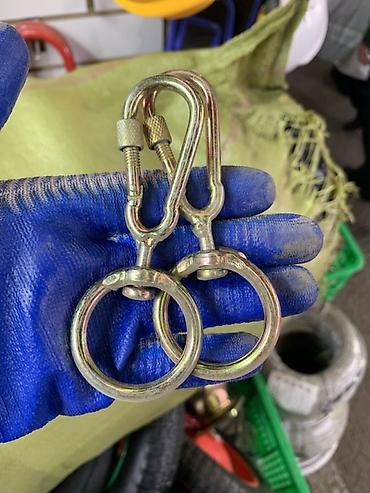 Строительное оборудование: Металлические карабины с винтовой муфтой и поворотными кольцами - — 1