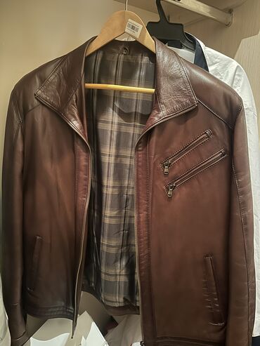 мужская куртка кожа: Куртка L (EU 40), цвет - Коричневый