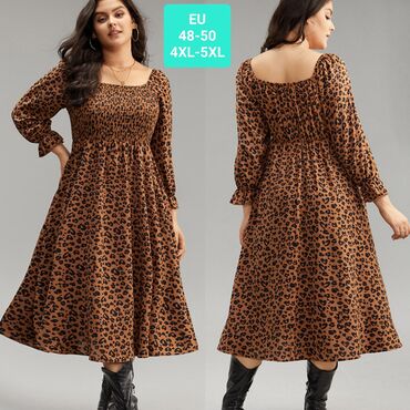irena grahovac haljine: 4XL (EU 48), color - Brown, Oversize, Long sleeves