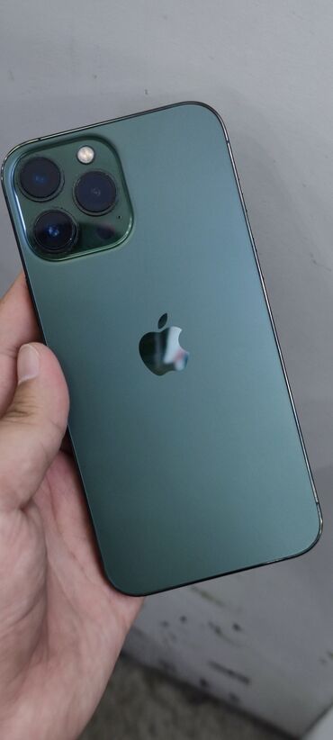 Apple iPhone: IPhone 13 Pro Max, Б/у, 128 ГБ, Зеленый, Защитное стекло, Чехол, 87 %