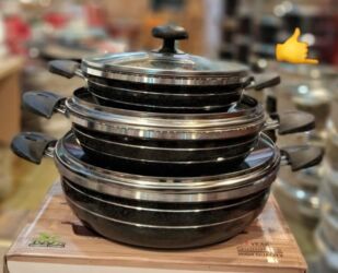 двигатель мтз 82: Qranit qab dəsti – 3 ölçü, şüşə qapaqlı - Material: qalın divarlı