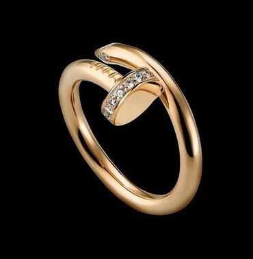 кольцо cartier: Кольцо Cartier дизайнерское, размер 17, с фианитами