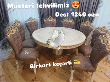 стеклянный стол: Masa desti yeni qonaq otağı mebeli