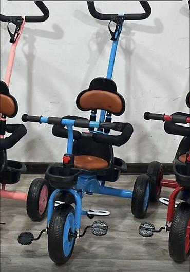 Velosipedlər: Uşaq üçtəkərli tutacaqlı, yumşaq oturacaqlı velosiped – cox az surulub — 2