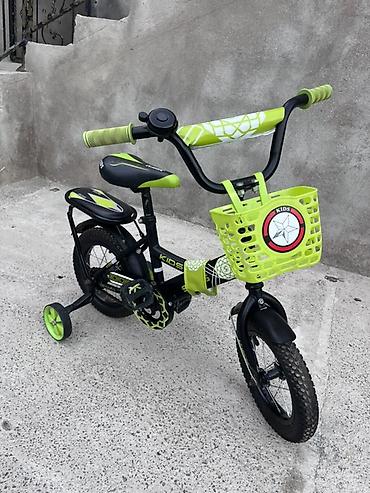velosiped sidenya: Uşaq velosipedi – 12" təkərli, səbətli, köməkçi təkərli - Rəng — 5