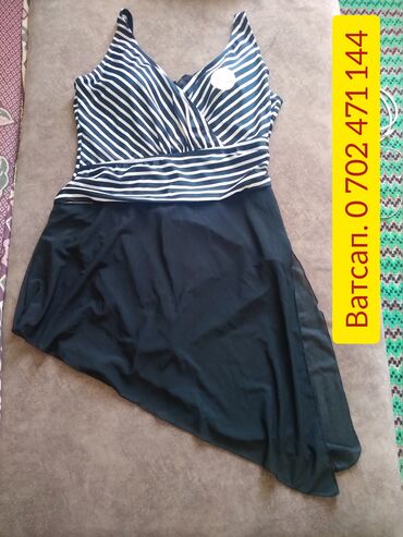 купальник с высокой талией для полных: Слитный купальник, 3XL (EU 46)