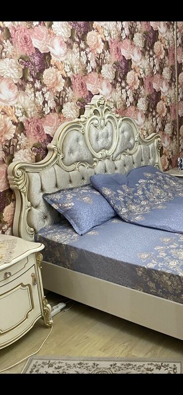 белая спальня прованс: Двуспальная кровать, 2 тумбы