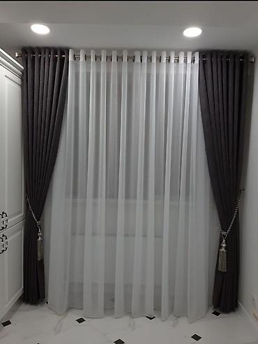 Pərdə və tüllər: Yeni, Pərdə, rəng - Bej, Ödənişli çatdırılma — 6