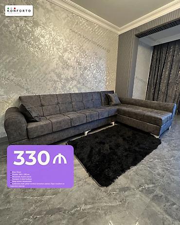 Künc divan - Ölçülər: 260 × 160 sm - Mexanizm: açılan, bazalı -