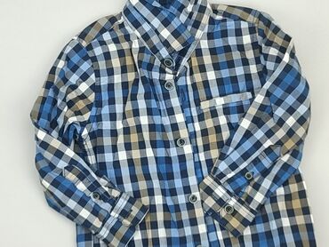 Shirts: Shirt 1.5-2 years, condition - Perfect, pattern - Cell, color - Light blue