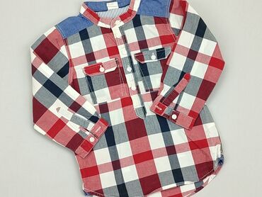 reserved bluzka z długim rękawem: Shirt 1.5-2 years, condition - Perfect, pattern - Cell, color - Red