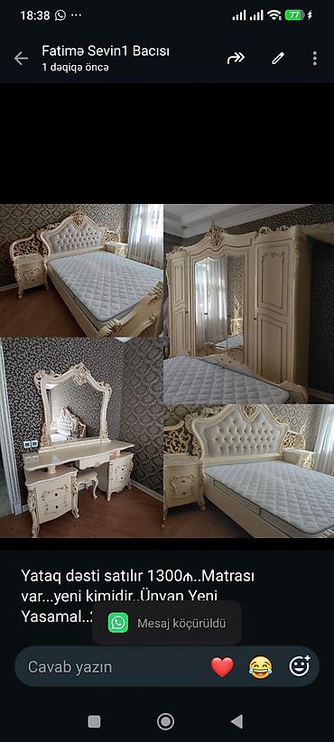 Yataq dəsti satılır 1300₼. Matrası var. yeni kimidir. Ünvan Yeni lalafo.az -da Yataq dəsti satılır 1300₼. Matrası var. yeni kimidir. Ünvan Yeni
