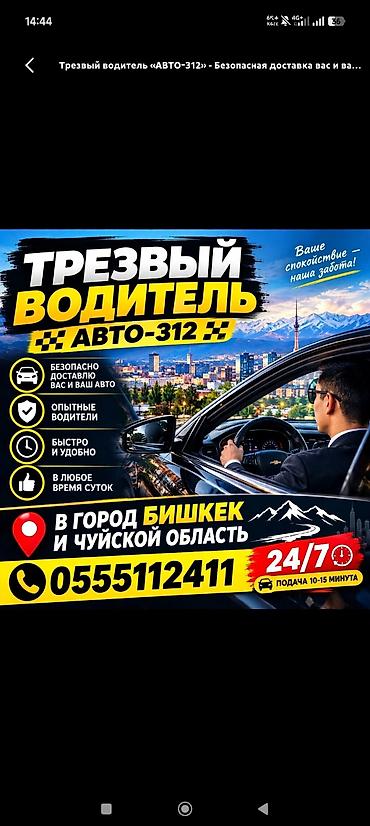 водител: Трезвый водитель «АВТО‑312» Пьяное такси Услуга профессионального — 1