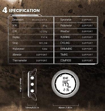 leopard 7: Часы NORTH EDGE DESERT мужские, высотомер, барометр — 4
