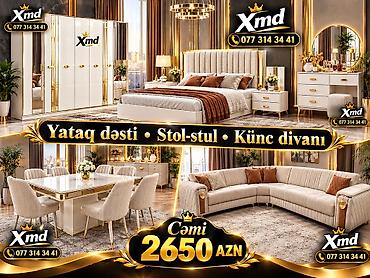 Xmd mebel paketi – Yataq dəsti + Stol‑stul + Künc divanı - Yataq lalafo.az -da Xmd mebel paketi – Yataq dəsti + Stol‑stul + Künc divanı - Yataq