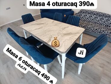 Masa və oturacaq dəstləri: Yeni, 4 stul