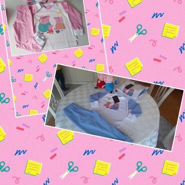 paket garderobe za devojcice: Pidzame Pepa prase za devojcice i decake brojevi boja plava i roze