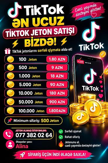 tiktok jeton alma: TikTok jeton satışı xidməti. TikTok canlı yayımlarında dəstək — 4