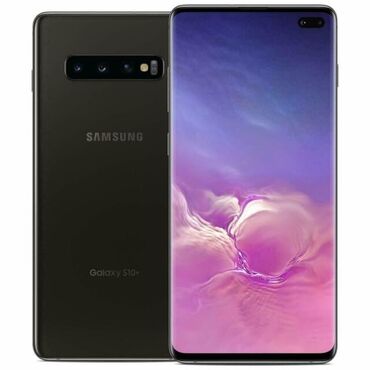 самсунг 55: Samsung Galaxy S10 Plus, Колдонулган, 128 ГБ, түсү - Кара, 2 SIM