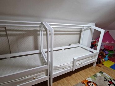 drveni kreveti za decu: Unisex, bоја - Bela, Novo