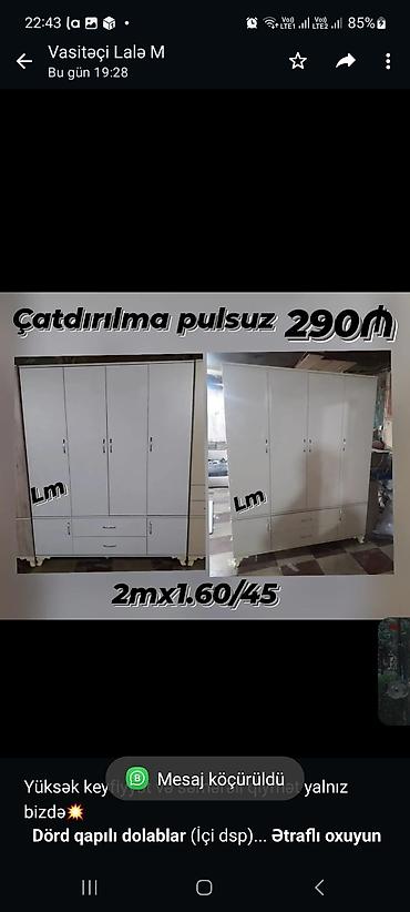 2 qapili dolablar: Yüksək keyfiyyət və səmərəli qiymət yalnız bizdə💥 *Dörd qapılı — 1