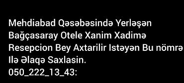 bağçada tərbiyəçi: Xadimə tələb olunur, Gündəlik ödəniş, İstənilən yaş, Təcrübəsiz — 1