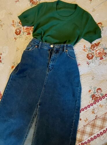 джинсовая короткая юбка: Повседневное платье, Турция, Осень-весна, Средняя модель, Атлас, S (EU 36), M (EU 38), L (EU 40)
