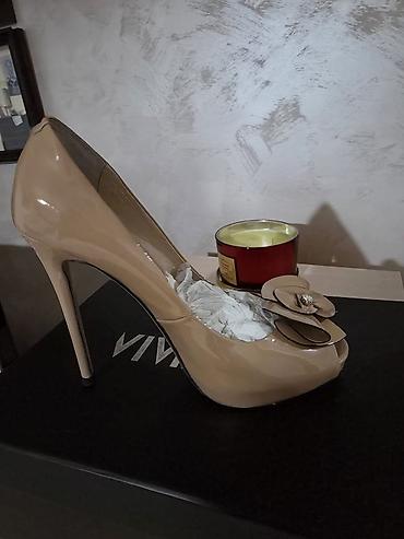 nike tn papuce: Elegantne ženske salonke na visoku štiklu - Boja: nude/bež lak - — 2