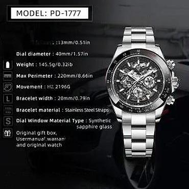 Ručni satovi: PAGANI DESIGN PD-1777 Skeleton - 40mm - Crna PAGANI DESIGN PD-1777 — 7