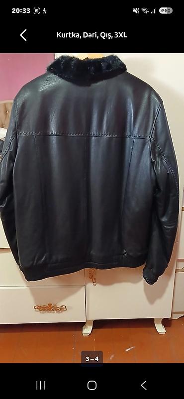 dəst geyimler: Kurtka, Dəri, Qış, 3XL — 2