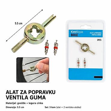KMT Ključ za jezgro ventila bicikla 2001386 Praktičan alat za