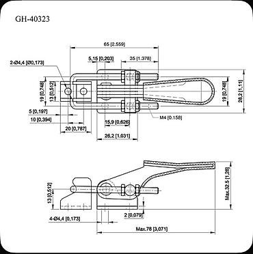 Зажимы: Фиксатор-защелка тянущего действия GH-40323 (toggle latch) — 1
