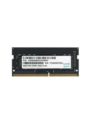видеокарту ddr2 или ddr3: Оперативдик эс-тутум, Жаңы, Apacer, 8 ГБ, DDR4, 3200 МГц, Ноутбук үчүн