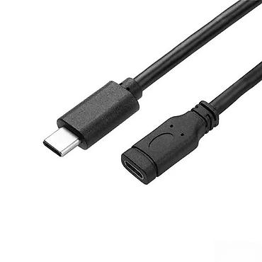Kablovi za telefone: USB‑C produžni kabl (muški na ženski), crni - Konektori: USB Type‑C — 1