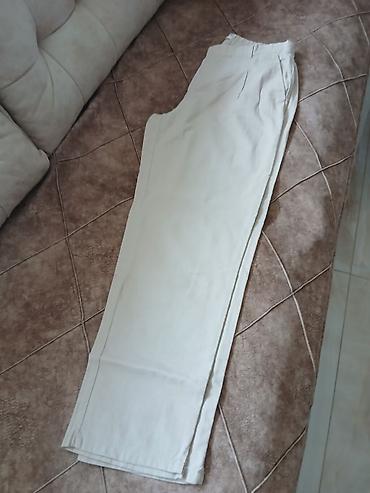 svecane siroke pantalone: Bele pantalone za svakodnevno nošenje - Boja: svetlo bež/krema - — 1