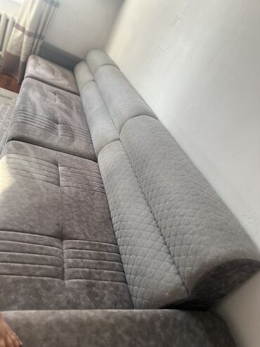 мягкая мебель надежда: Прямой диван, цвет - Серый, Б/у