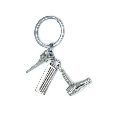 брелок на ключ: Брелок для парикмахерской, фен, ножницы, расческа, брелок для ключей