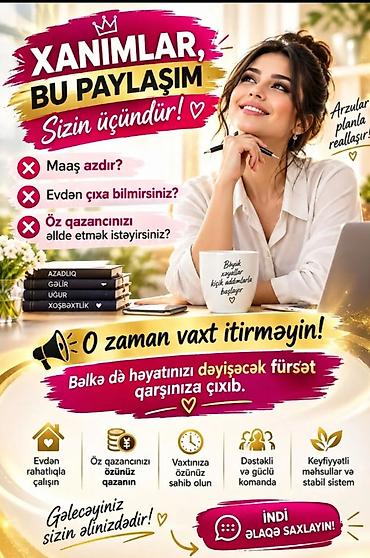 xacmaz taksi xidməti: Xanımlar üçün onlayn gəlir imkanı – evdən rahat işləyin Təklif: - — 1