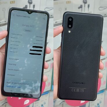 Samsung A02, 16 ГБ, цвет - Черный, Сенсорный, Две SIM карты