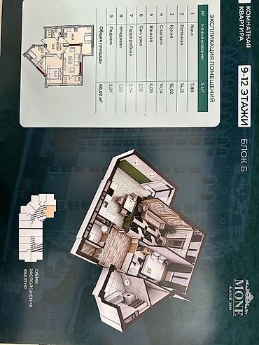 Продажа квартир: 2 комнаты, 68 м² — 16