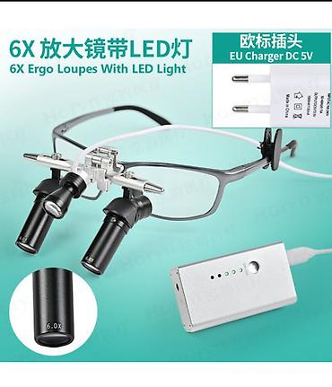 лупа с подсветкой: Очковые бинокулярные лупы с LED‑подсветкой (Ergo Loupes 48°) — 1