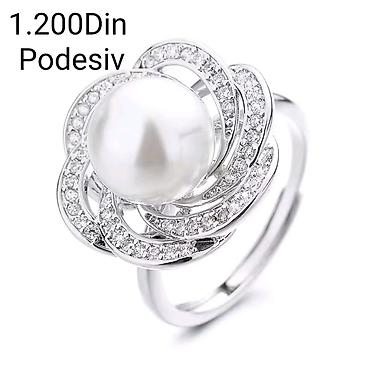 filigranski nakit: Elegantni posrebreni podesivi prsten od hirurskog čelika sa žigom — 1