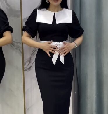 qadın üçün daflkot: Qara-ağ qadın paltarı - Stil: Klassik və elegant dizayn - Rəng: Qara