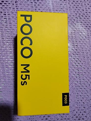телефон рабочи: Poco M5s, Б/у, 128 ГБ, цвет - Голубой, 2 SIM — 1