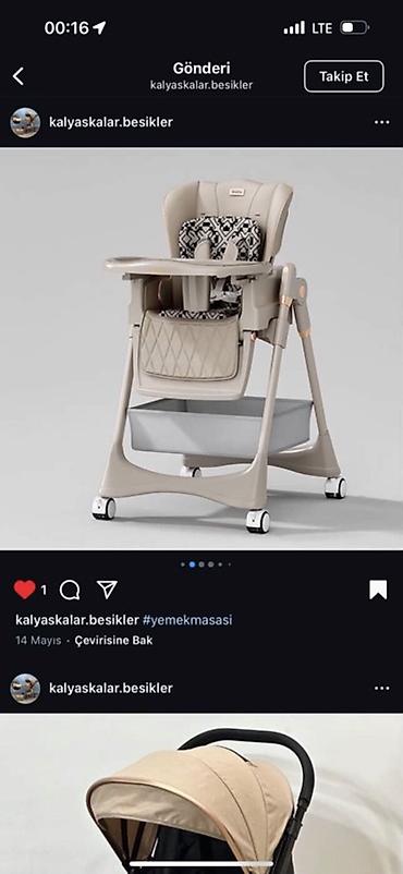uşaq yemək stulu: Kidilo brendi uşaq yemək stulu (aksesuarları ilə) hec işlenmeyib uşaq — 6