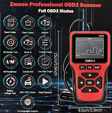ашка: V619 peşəkar OBD2 skaneri – 2025 model - Tam OBD2 rejimləri: kodları — 2